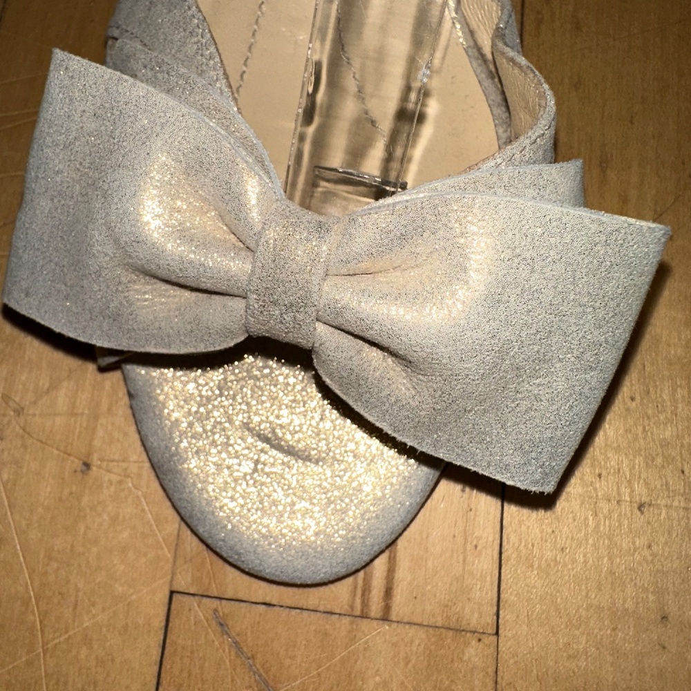 Kate spade gold shimmer suede sling back sandal, 7.5  CB2502 - Picture 4 of 9